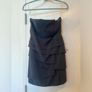 Navy strapless mini dress